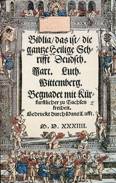  Luther bibliafordításának címlapja 1534-ből